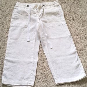 London Jean by VS linen Capri pant with drawstring